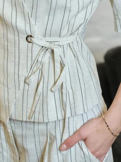 Neo Noir Nnsimmo Stripe Eyelet Blouse 167886 | Blusar & Skjortor