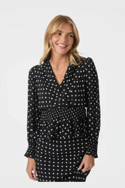Neo Noir Nntamona Crepe Dot Blouse 167939 | Blusar & Skjortor