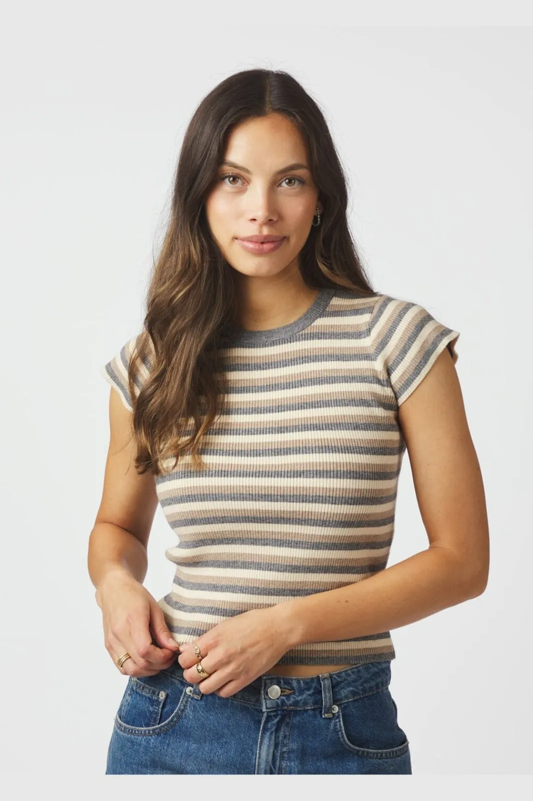 Neo Noir Nntirra Simple Stripe Knit Top 166630 | Sticka