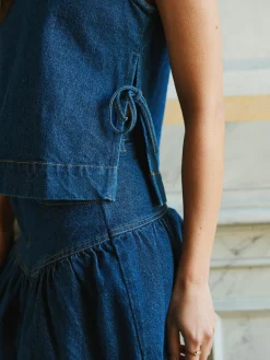 Neo Noir Nntripa Denim Frill Skirt 165971 | Set|Kjolar