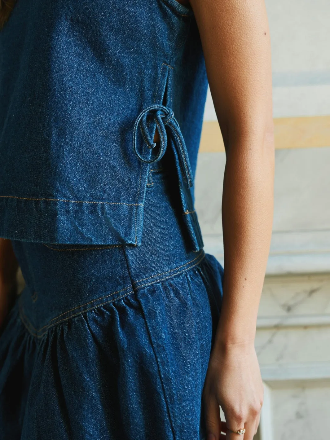 Neo Noir Nntripa Denim Frill Skirt 165971 | Set|Kjolar