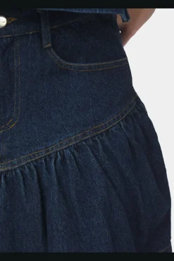 Neo Noir Nntripa Denim Frill Skirt 165971 | Set|Kjolar