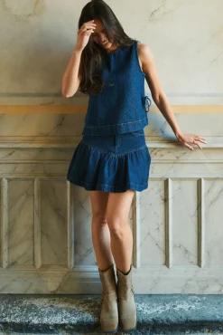 Neo Noir Nntripa Denim Frill Skirt 165971 | Set|Kjolar