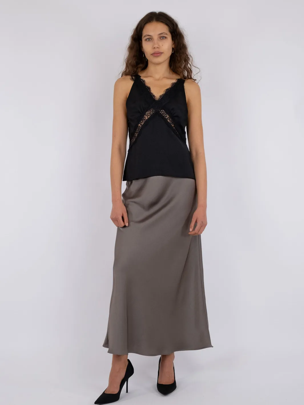 Neo Noir Nnvicky Heavy Sateen Skirt | Kjolar