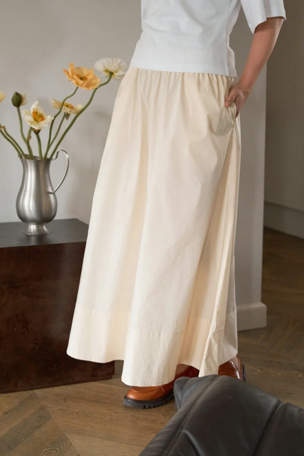 Nnyara Long Poplin Skirt 163076