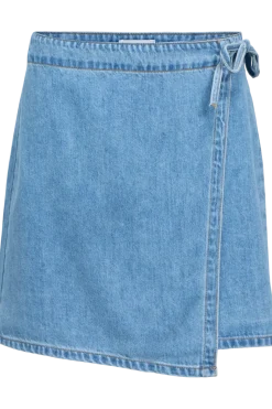 Object Objrosie Denim Short Wrap Skirt | Kjolar