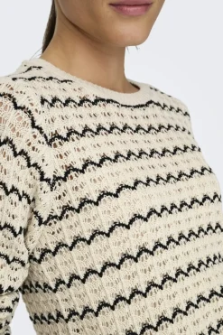 Only Onaa tructure O-Neck Knt | Sticka