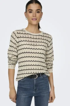 Only Onaa tructure O-Neck Knt | Sticka