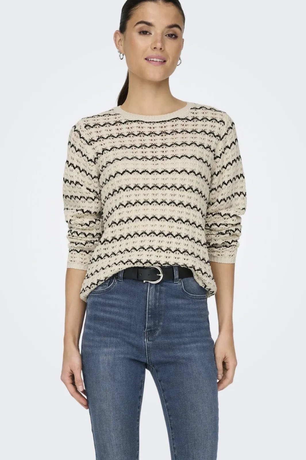 Only Onaa tructure O-Neck Knt | Sticka