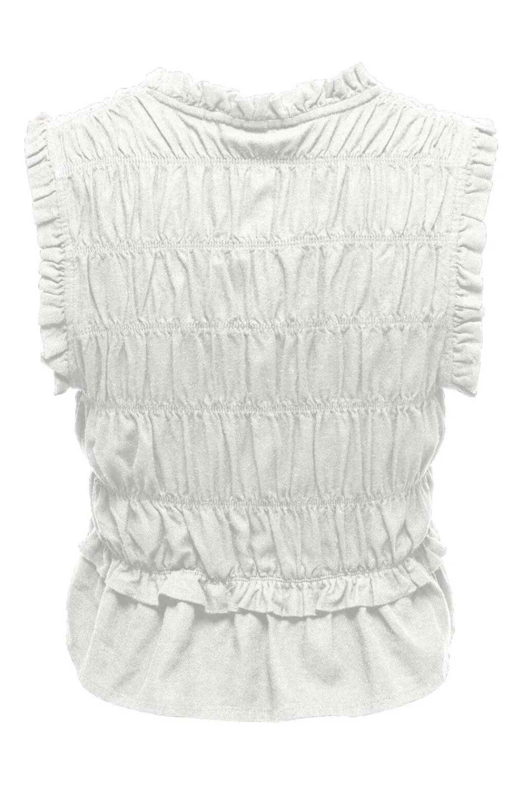 Onlgoa S/S Linen Bl Frill Top Cc