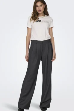 Only Onlhattie Pleat Mel Str Pant Tlr 15304707 | Jeans, Leggings & Byxor