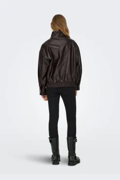 Onljulia Faux Leather Ovz. Bomber