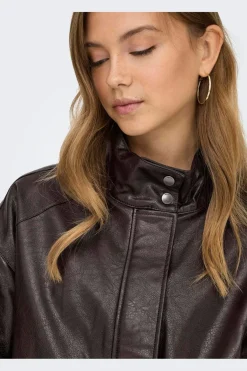 Onljulia Faux Leather Ovz. Bomber