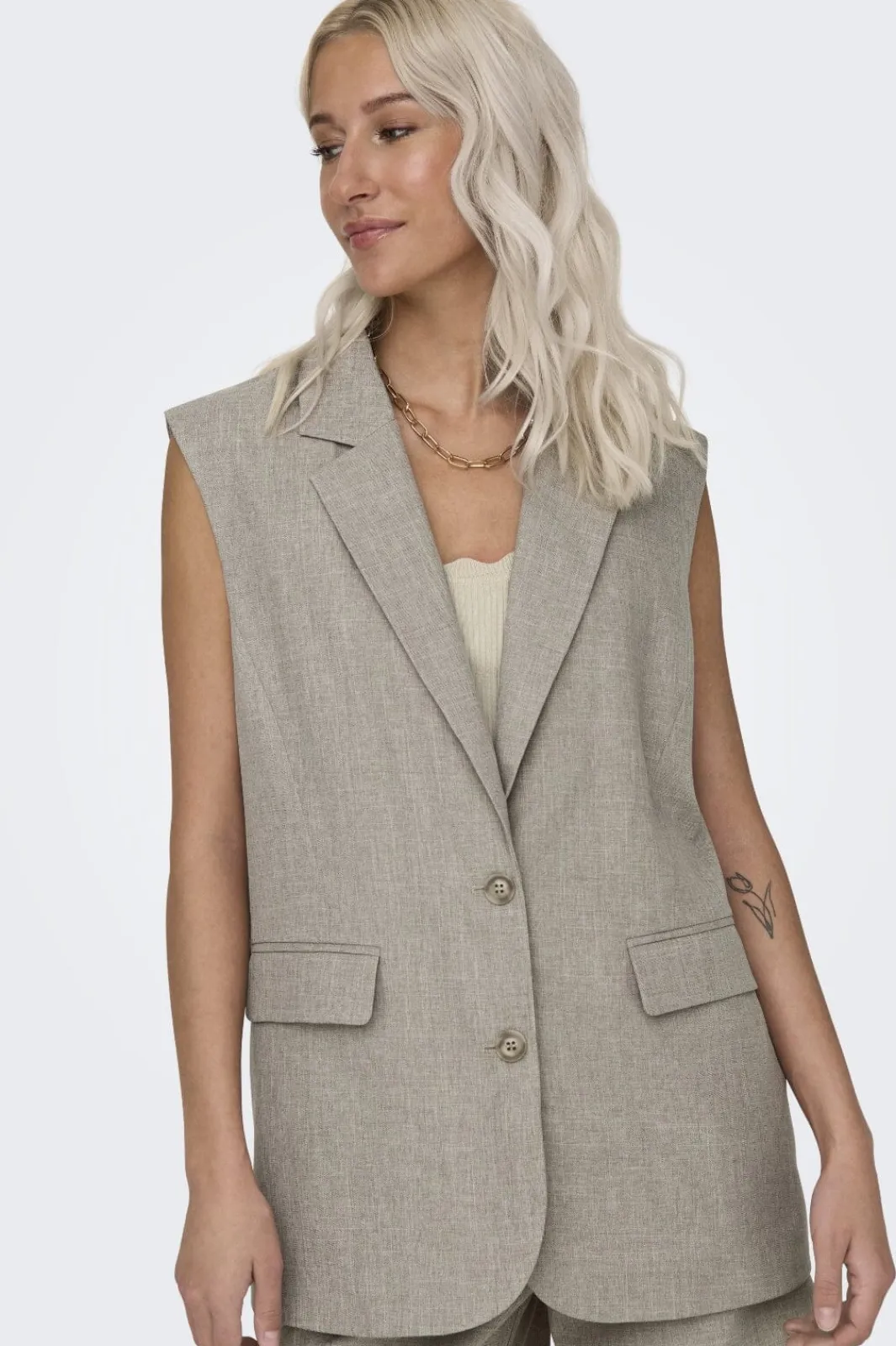 Only Onllinda S/L Mel Oversize Waistcoat Tlr 15314265 | Set|Västar