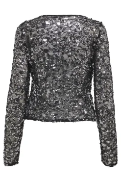 Onlpalema Ls Lace Sequin Top