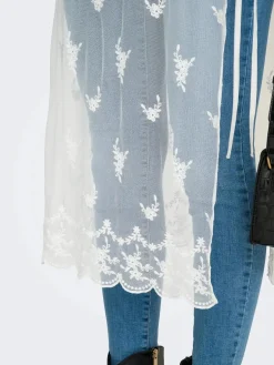 Only Onlsafea Midi Mesh Lace Tie Skirt | Kjolar