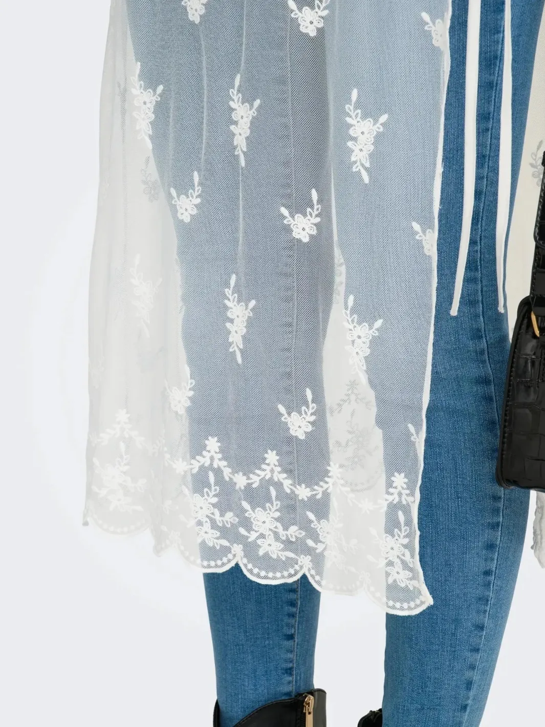 Only Onlsafea Midi Mesh Lace Tie Skirt | Kjolar
