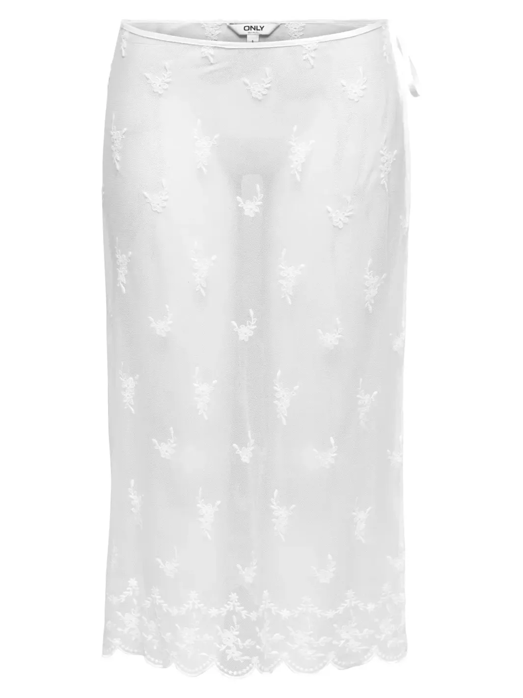 Only Onlsafea Midi Mesh Lace Tie Skirt | Kjolar