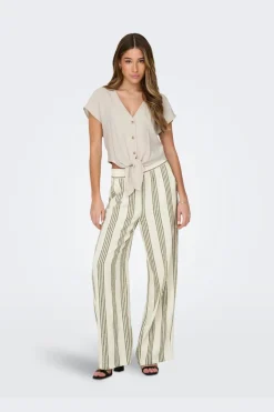 Onlsiesta Ss Knot Lin Bl Shirt
