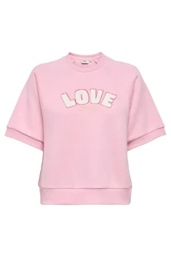 Onlsina S/S O-Neck Terry Emb Swt