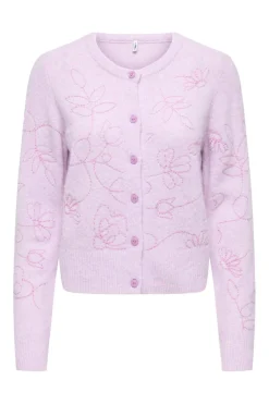Onlsola Ls Emb O-Neck Cardigan Knt