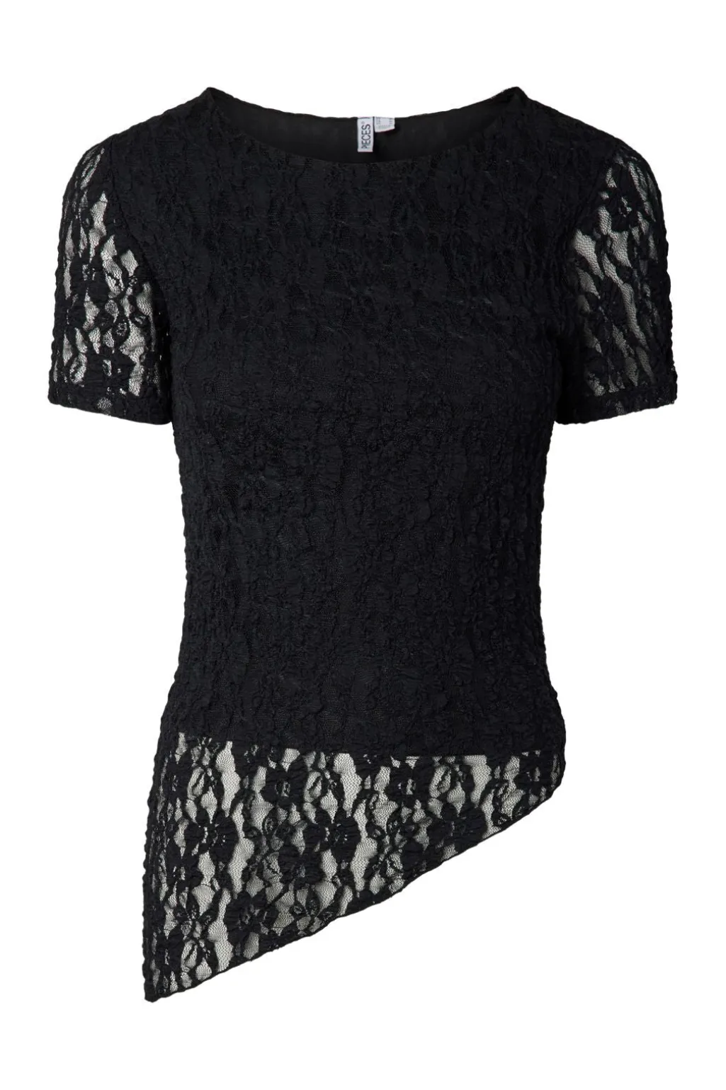 Pcariana Ss Asymmetric Lace Top