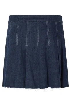 Pcfabia Short Plisse Denim Skirt Fsy