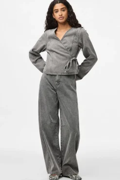 Pieces Pcfenna Deni Wrap hirt Fy | Blusar & Skjortor