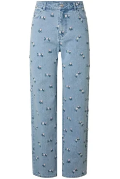 Pcflora Straight Emb Jeans