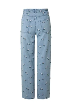 Pcflora Straight Emb Jeans