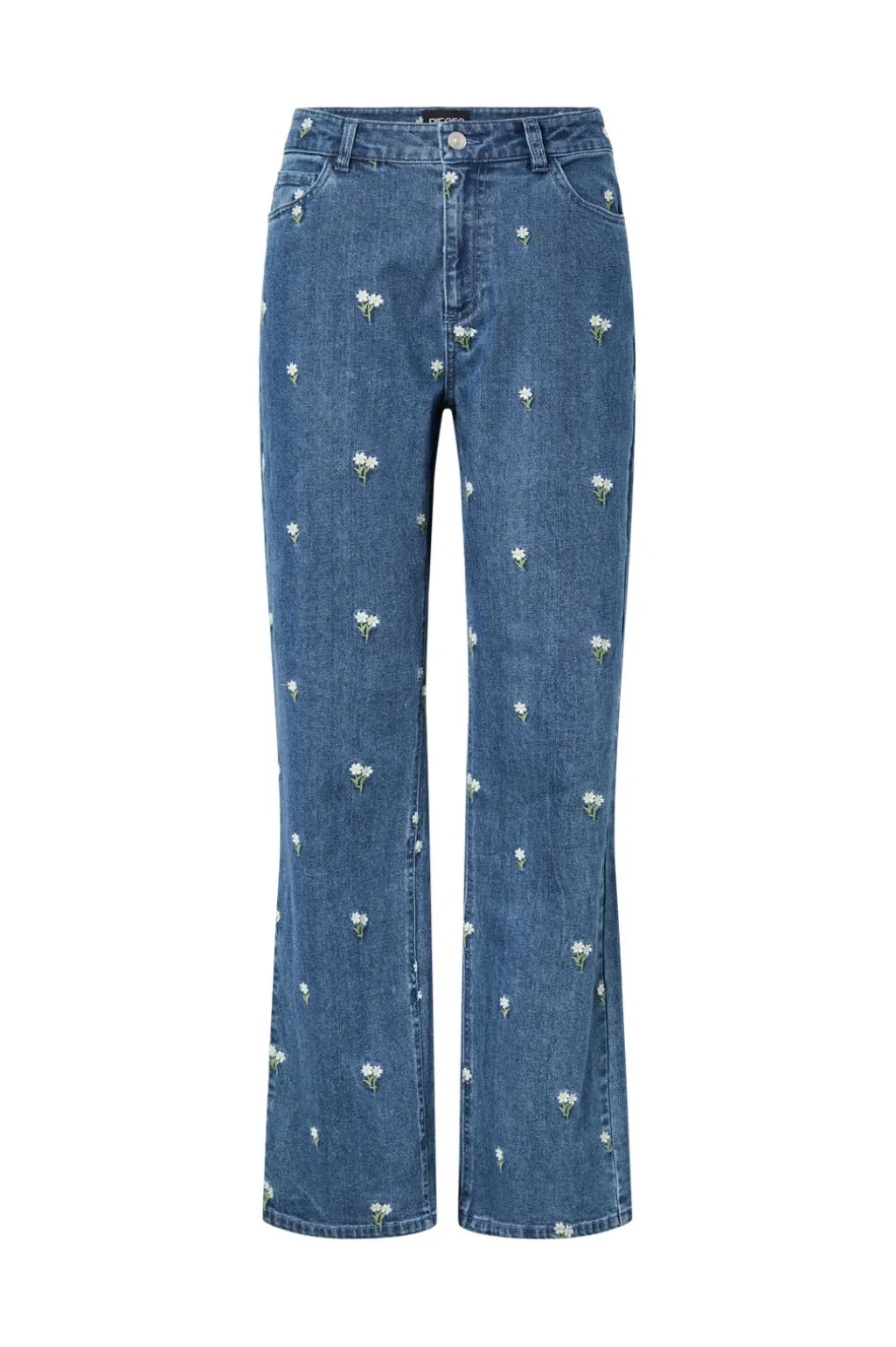 Pcflora Straight Emb Jeans