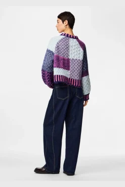 Pcfusion Ls O-Neck Colorblock Knit