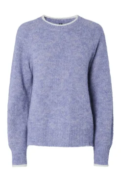 Pieces Pcivy O-Neck Contrat Knit | Sticka