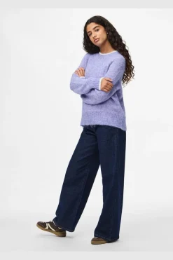 Pieces Pcivy O-Neck Contrat Knit | Sticka