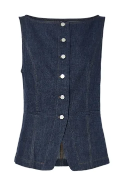 Pcjabia Sl Boatneck Denim Vest 17160755