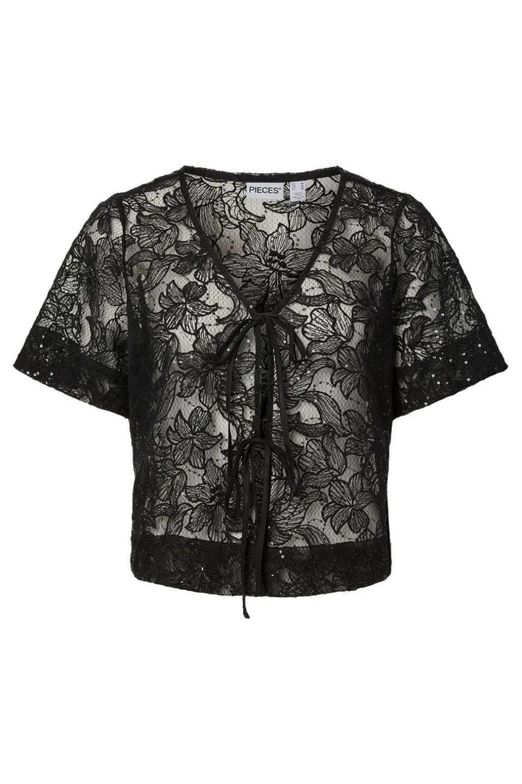 Pclouise 2/4 V-Neck Tie Top