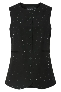 Pieces Pcichee Rhinetone Waitcoat | Västar
