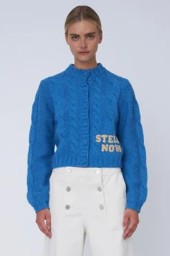 Sncropped Cable Cardigan In Wool Mixsh61-3400