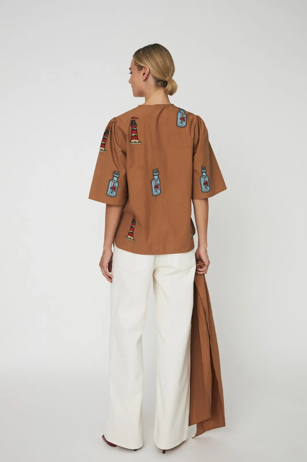 Stella Nova Snembroidered Bow Shirteb61-1431 | Blusar & Skjortor