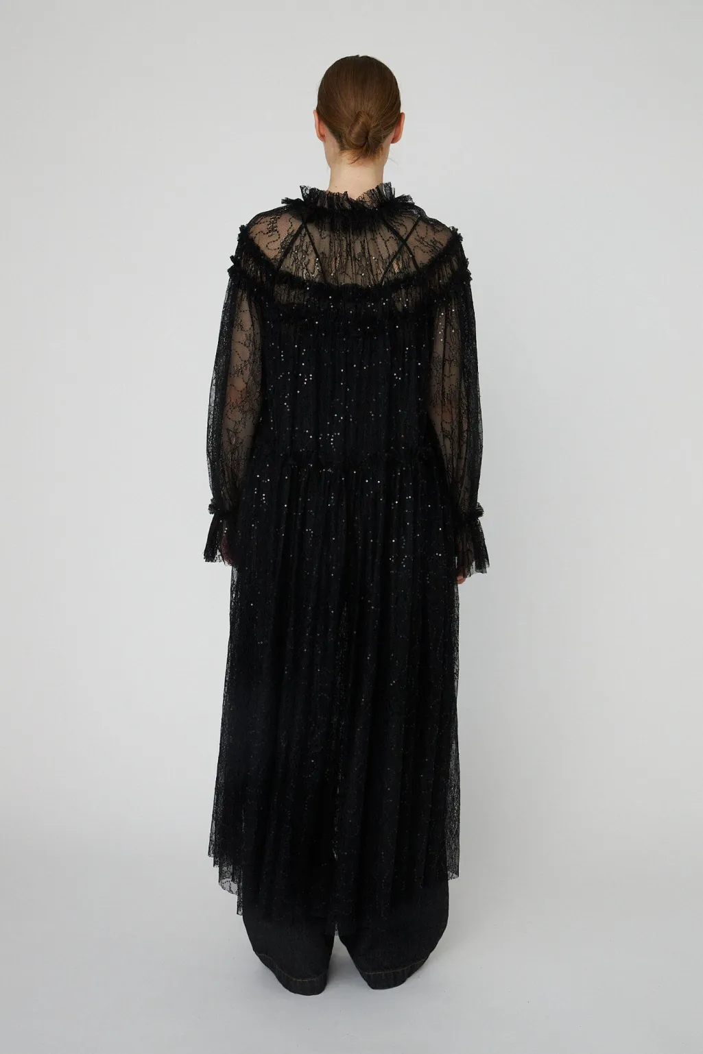 Snsheer Lace Maxi Cape Dressls54-4306