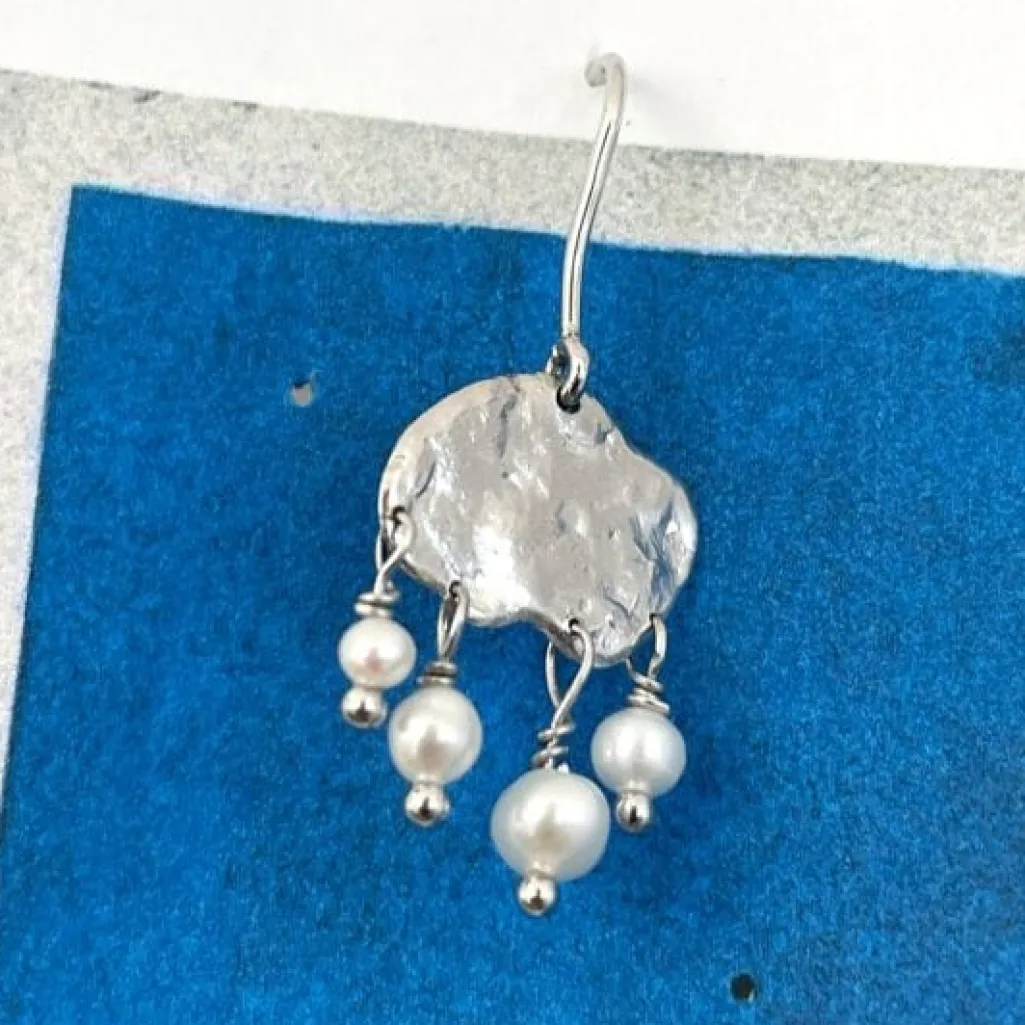 Stbig Goldenen Splash Earring – Elegant Pearls Silver