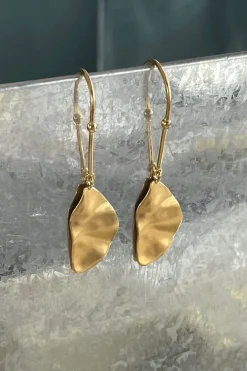 Sthook With Goldenenen Refection Moon Earring Right