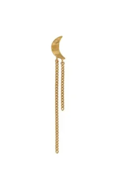 Stpetit Bella Moon Earring With Two Chains