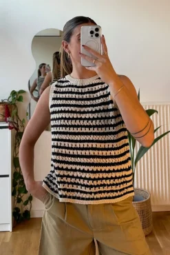 Modström Veterd tripe Top 59055 | Sticka