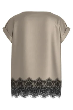Viellette S/S Full Satin Lace Top