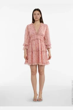 Vila Vijasmine L/S V-Neck Short Dress/Dc/Ka | Klänningar
