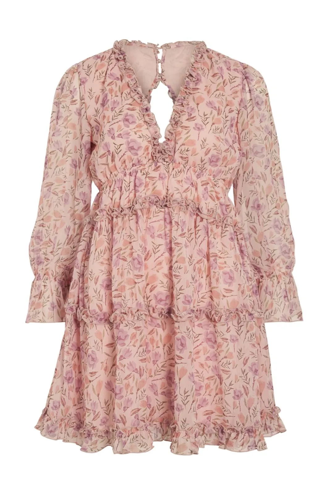 Vila Vijasmine L/S V-Neck Short Dress/Dc/Ka | Klänningar