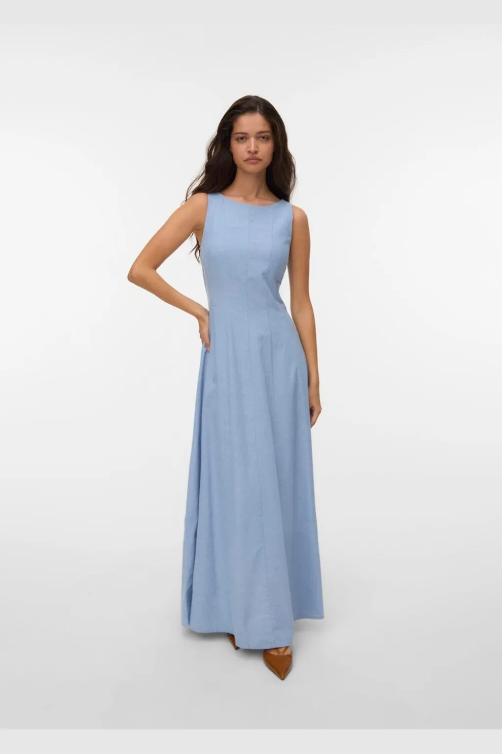 Vmnorma Sl Maxi Chambray Dress