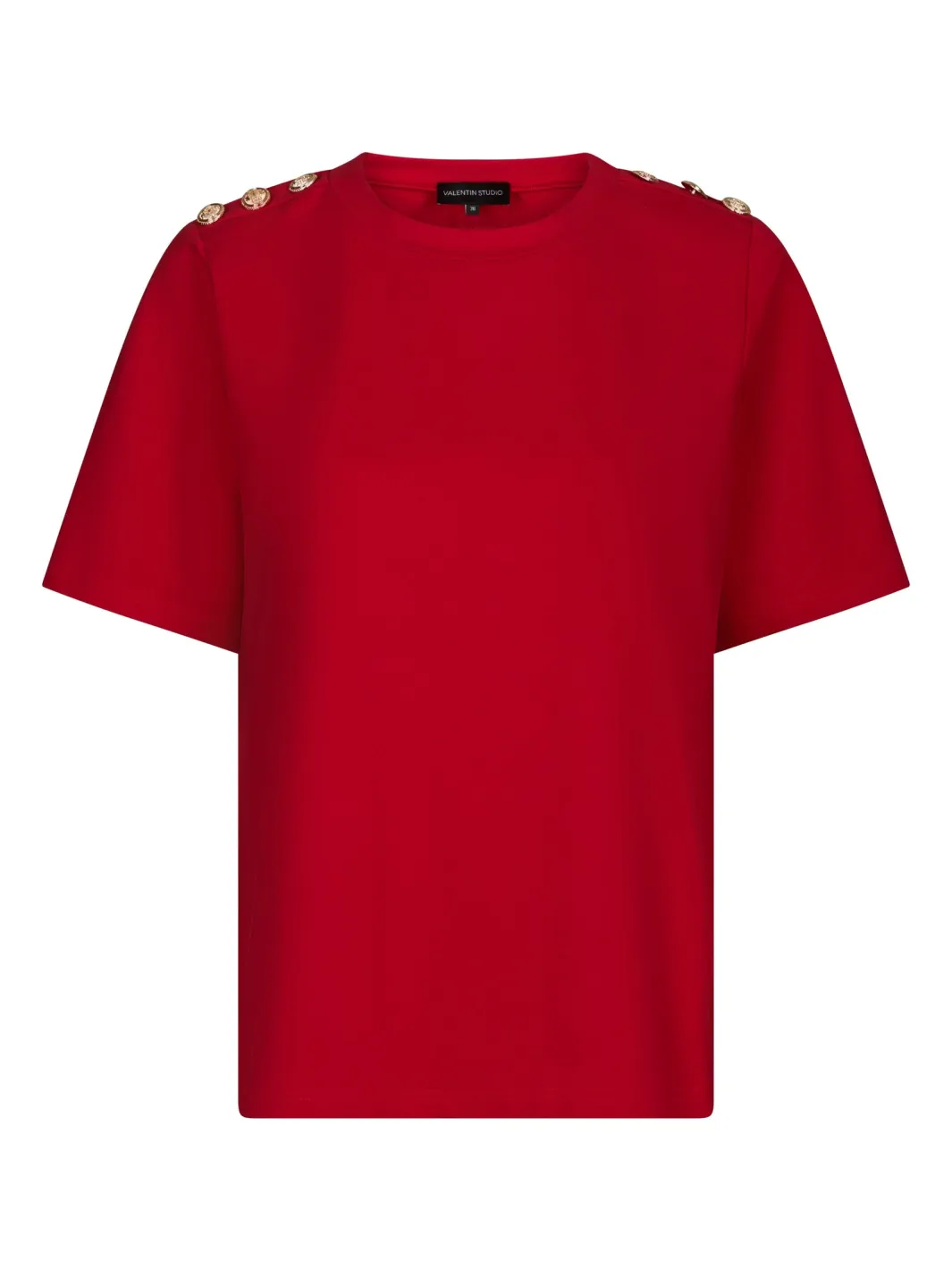 Valentin Studio Vsgold Button Casual T-Shirt 162366 | T-Shirts & Toppar