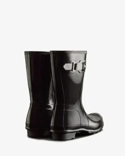 Hunter Womens Original Short Gloss Boot Wfs1000rglblk | Gummistövlar